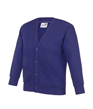 Cardigan Knitted (Purple) with Logo - Rothley C of E Academy